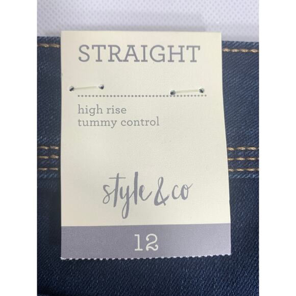 NEW Women’s Style & Co Straight Leg High-Rise Tummy Control Blue Jegging size 12 - Picture 7 of 9
